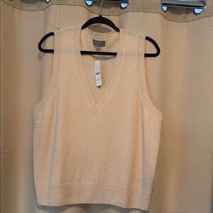 J. Crew Cream V-Neck Sweater Vest
